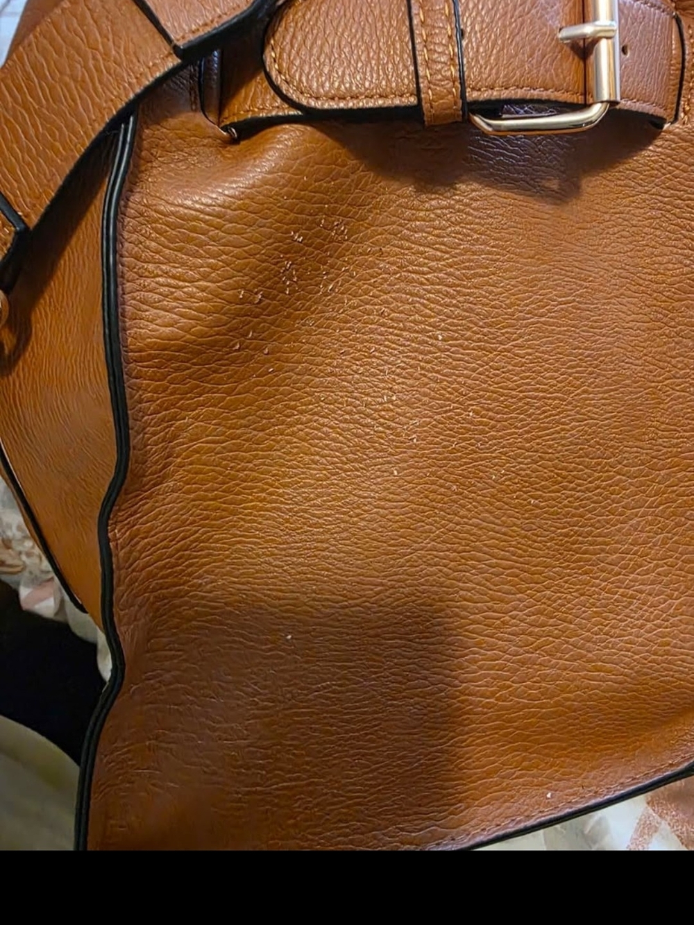 Poppy & Peonies Cognac Uptown Tote - Picture 7 of 7